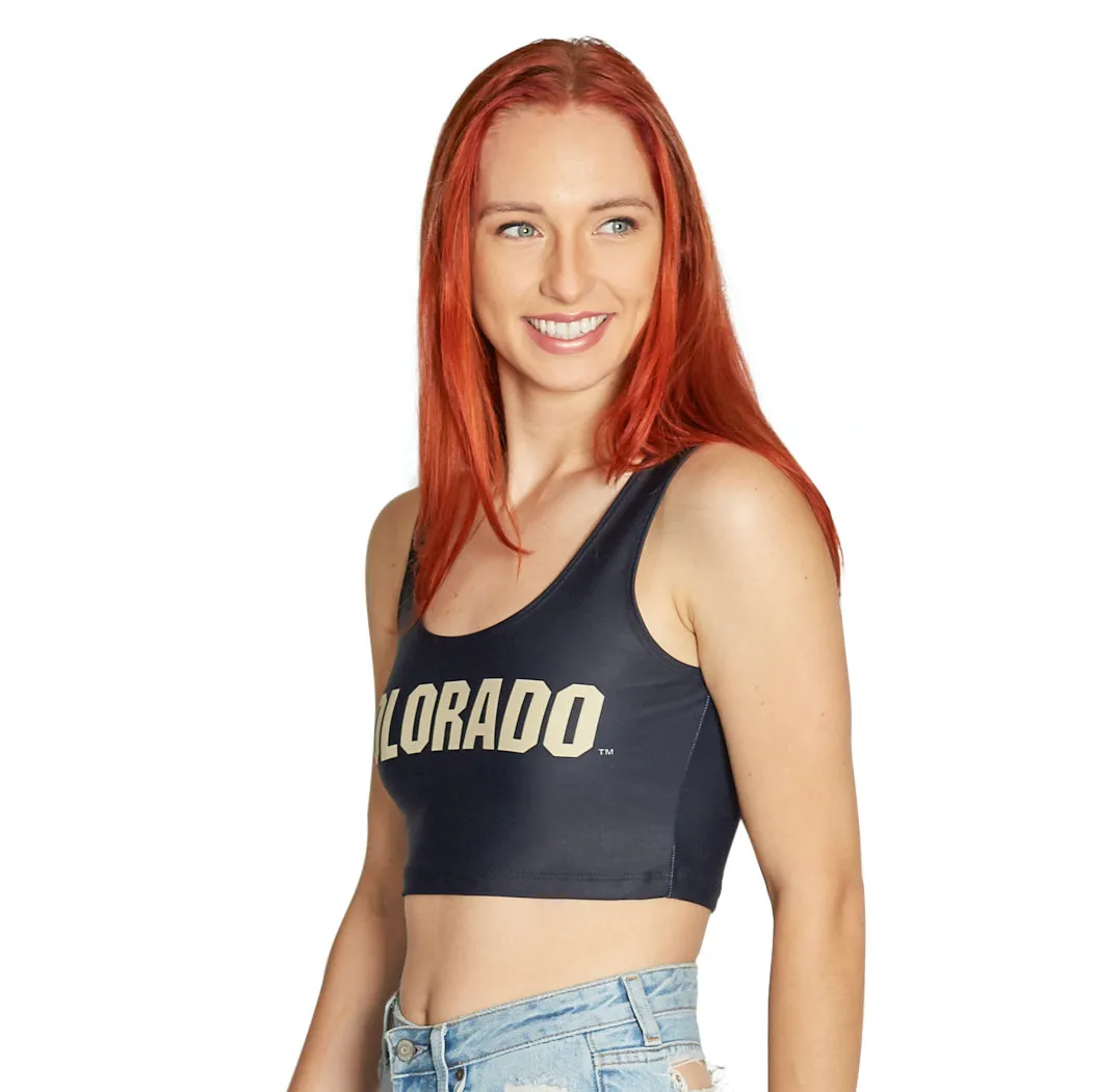 Colorado Boulder Black Crop Tank Top