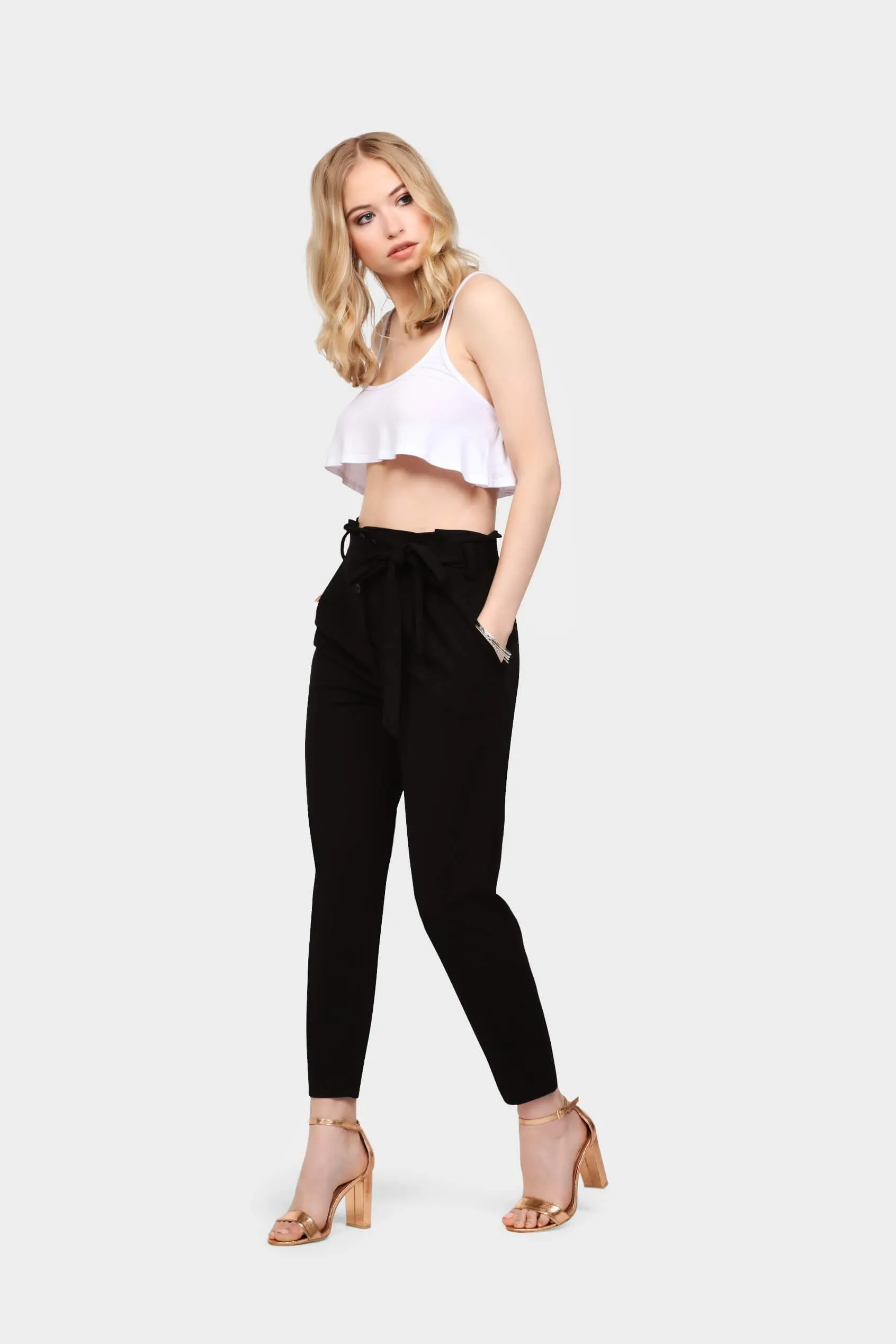 Cream Cami Crop Top