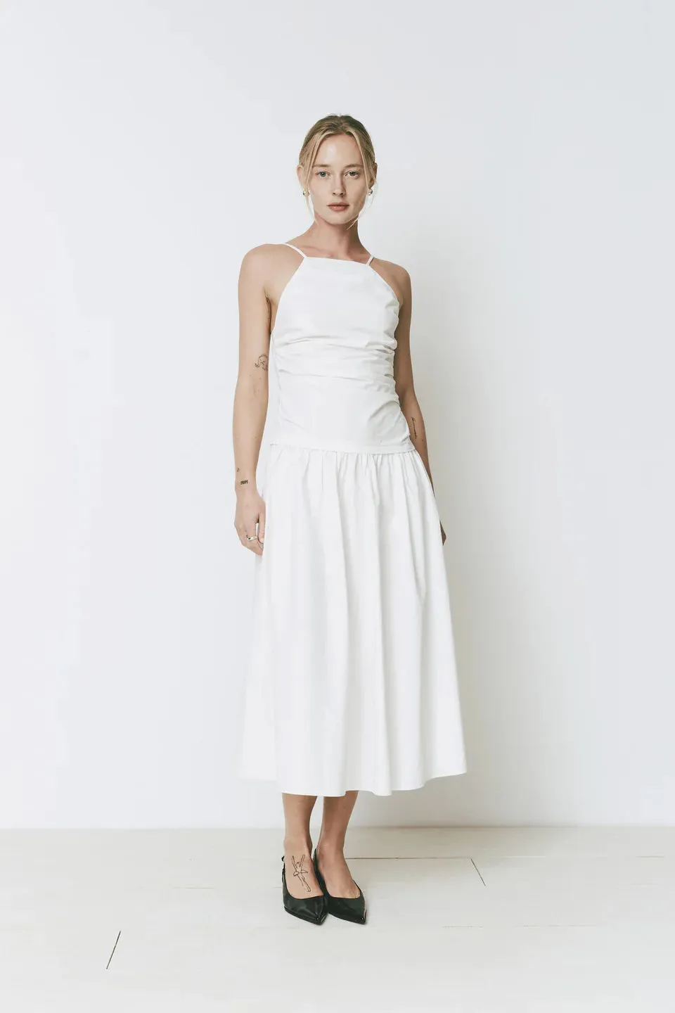 Isabella Ruched Drop Waist Dress