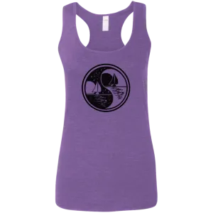 Yin Yang black on Ladies Softstyle Racerback Tank